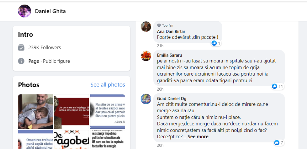 Comentarii oribile anti-Ucraina după o postare a lui Daniel Ghiță, fostul kickboxer devenit deputat în Parlamentul României_2
