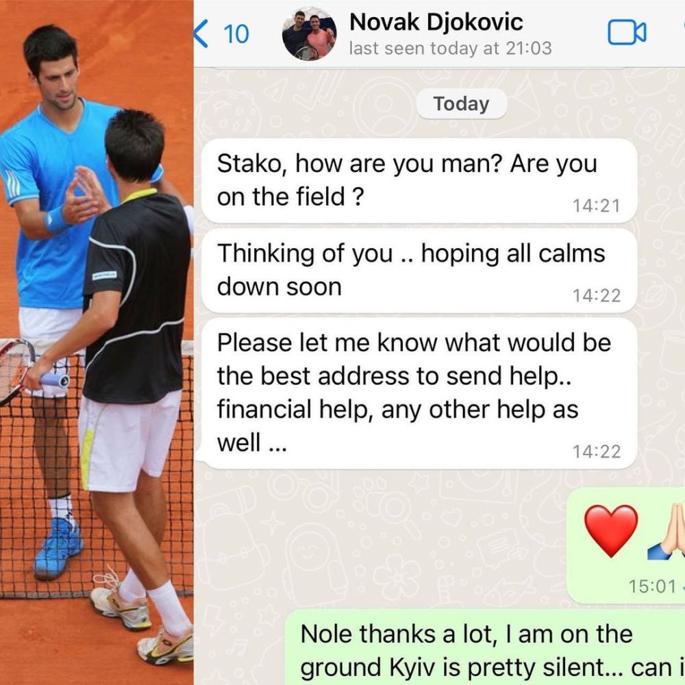 Djokovic i-a scris tenismenului ucrainean plecat la război! Mesajul emoționant primit de Stakhovsky de la fostul lider ATP _4
