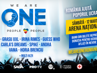 
	WE ARE ONE anunță primii artiști din line-up. Cel mai mare concert caritabil din România, pentru sprijinirea poporului ucrainean, are loc pe 12 martie, la Arena Națională
