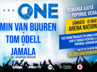 
	Cei mai îndrăgiți artiști ai lumii vin la București! Armin van Buuren, Tom Odell și Jamala vor urca sâmbătă, 12 martie, pe scena WE ARE ONE!
