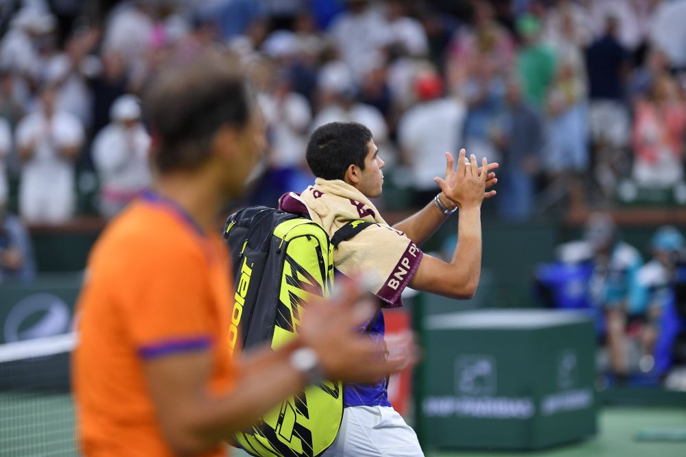 Nadal, 20-0 în 2022: „Parcă jucam golf pe vânt!” Rafael Nadal și Carlos Alcaraz au făcut spectacol timp de 3 ore în semifinala Indian Wells_6
