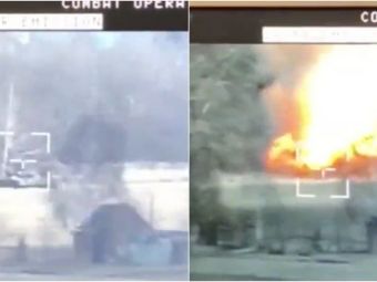 
	Momentul în care un vehicul de luptă rusesc este aruncat în aer de un soldat ucrainean! Totul a fost surprins pe camere
