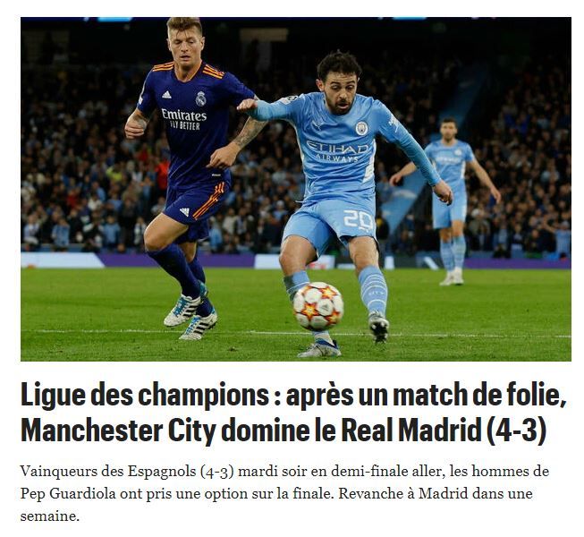 „Madridul trăiește!” / „Un mare spectacol!” Reacția presei internaționale după Manchester City - Real Madrid 4-3_4