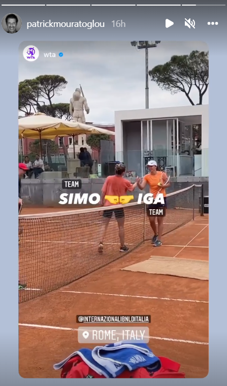 Simona Halep s-a antrenat alături de liderul WTA, Iga Swiatek, înainte de primul meci la Roma: Mouratoglou a învățat-o reverul cu o mână :) _2
