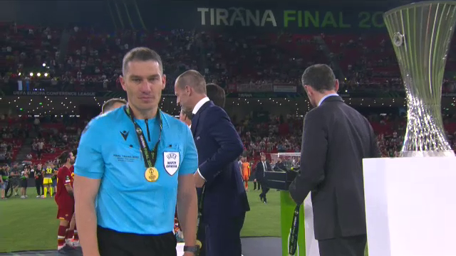 Gardă de onoare pentru Istvan Kovacs! Brigada din România, felicitată de președintele UEFA după finala Conference League_13