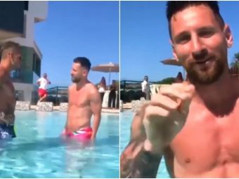 &bdquo;Leo, iartă-mă, poți face un video pentru copiii mei?&rdquo; L-a văzut pe Messi în piscină și s-a dus direct la el! Cum a răspuns&nbsp;