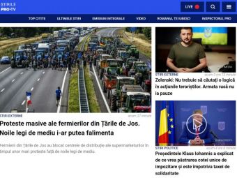 PRO TV anunță lansarea unui nou design vizual pentru site-ul stirileprotv.ro