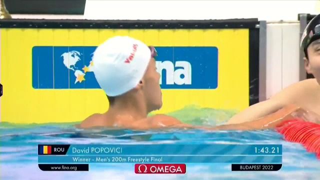 AUR + AUR. David Popovici, primul și în finala de la 200 m liber, la C.E. din Roma. A corectat și recordul mondial de juniori _4