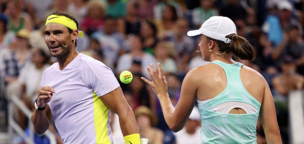 Nadal și Swiatek, duo-ul perfect pe terenul de tenis: campionii Roland Garros au făcut spectacol într-un demonstrativ la New York _16