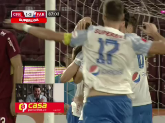 
	CFR Cluj - Farul Constanța 1-3 | Campioana se îndepărtează de primul loc! Trei puncte cruciale pierdute de formația lui Petrescu
