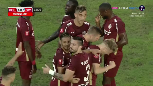 CFR Cluj - FC Voluntari 4-0. Campioana României a făcut spectacol. Goluri superbe marcate de elevii lui Dan Petrescu