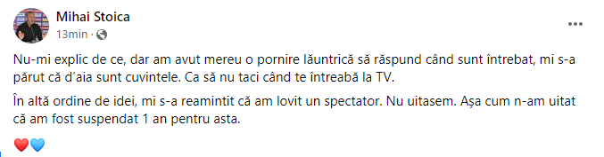 Mihai Stoica i-a răspuns lui Cristian Săpunaru, după ce a fost numit „valetul de la palat”_2