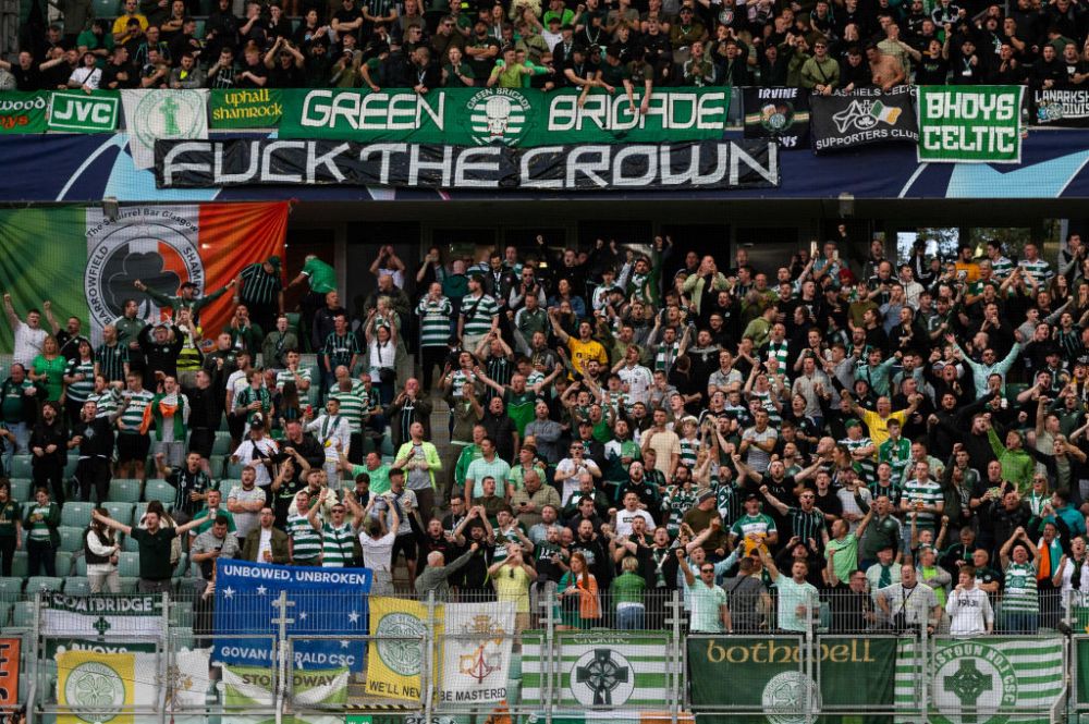 UEFA o va penaliza pe Celtic pentru un banner împotriva Reginei! Ce au făcut suporterii scoțieni_2