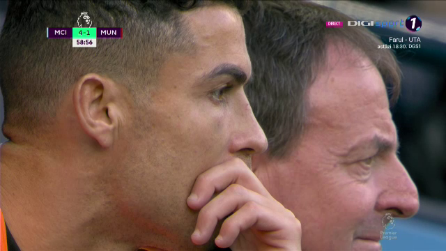 Cum a fost surprins Cristiano Ronaldo pe bancă, în timp ce Manchester United era ”demolată” de rivala City_1