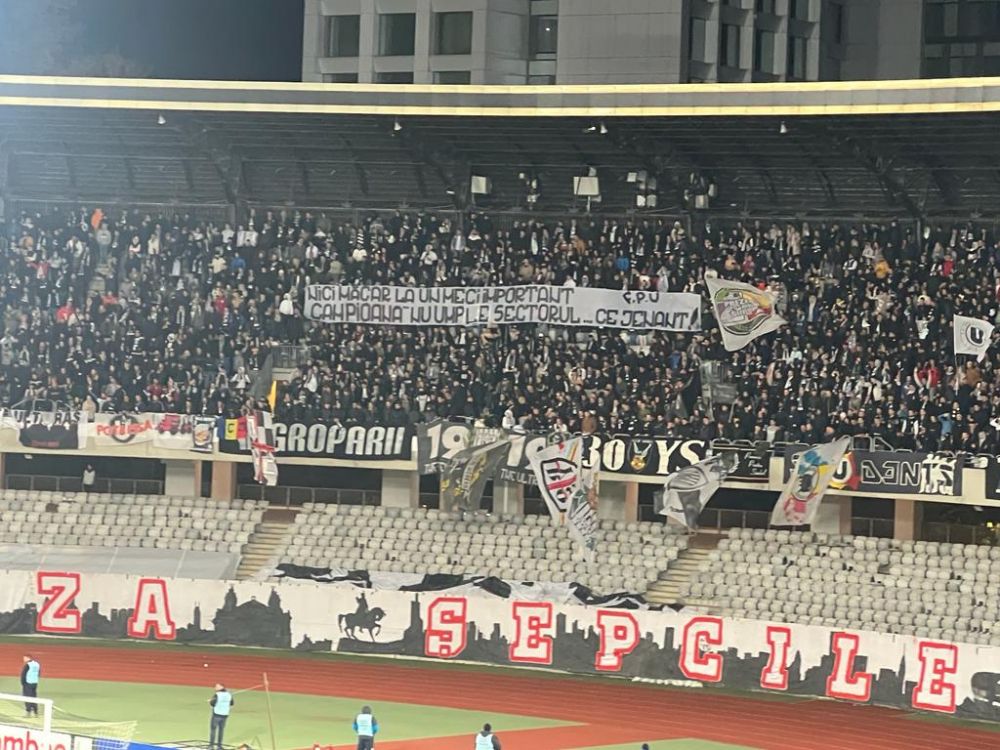 Războiul bannerelor la derby-ul U Cluj - CFR: "Campioana nu umple sectorul, ce jenant / Peluza $epcile Ro$ii"_2