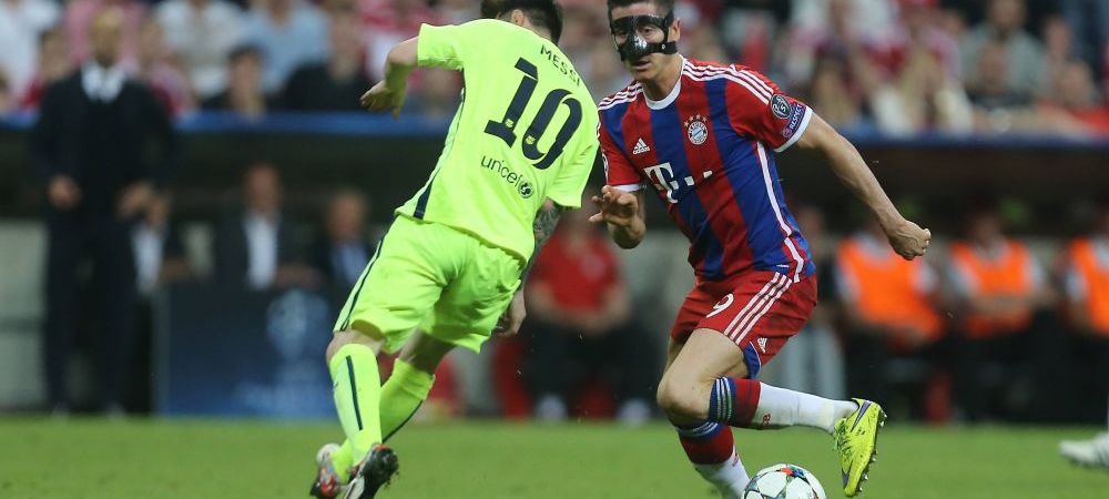 Robert Lewandowski fc barcelona Leo Messi