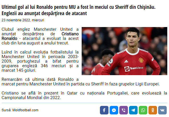 Cristiano Ronaldo, Chișinăul și moldovenii! Cu ce se mândresc vecinii de peste Prut după despărțirea portughezului de Manchester United_1