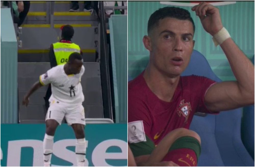 Un fotbalist ghanez i-a ”furat” celebrarea lui Ronaldo! Cum a reacționat portughezul de pe bancă_36