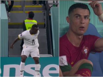 
	Un fotbalist ghanez i-a &rdquo;furat&rdquo; celebrarea lui Ronaldo! Cum a reacționat portughezul de pe bancă
