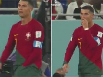 
	Aoleu, Cristiano! Ronaldo, prins în ofsaid în meciul cu Ghana: și-a băgat mâna în pantaloni și apoi a început să mănânce! Imaginile care nu s-au văzut la TV&nbsp;
