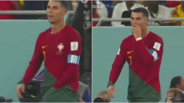 
	Aoleu, Cristiano! Ronaldo, prins în ofsaid în meciul cu Ghana: și-a băgat mâna în pantaloni și apoi a început să mănânce! Imaginile care nu s-au văzut la TV&nbsp;
