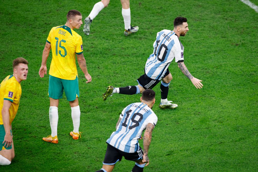Cele mai tari poze cu Leo Messi din Argentina - Australia. Câți jucători îl înconjurau în momentul în care a deschis scorul_6