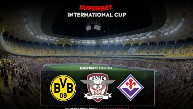 
	Turneul Superbet International Cup se vede sâmbătă, de la 13:00, în direct pe VOYO! Rapid se va confrunta cu Borussia Dortmund și Fiorentina
