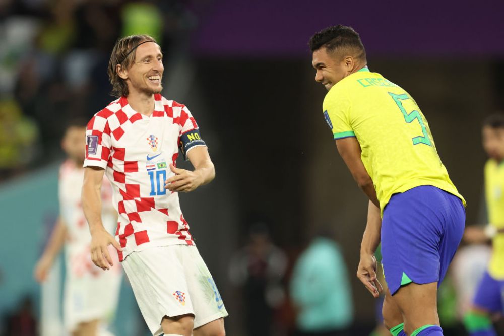 Momentul care s-a viralizat în timp record! Ce au făcut Casemiro și Luka Modric la pauza meciului Croația - Brazilia_8