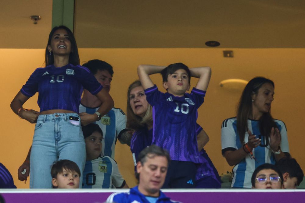 Antonela Roccuzzo, suporter de lux la semifinala Argentina - Croația. Imagini spectaculoase cu familia lui Lionel Messi _1