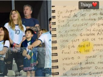 
	Scrisoarea emoționantă a fiului lui Leo Messi care a făcut înconjurul internetului! Ce a scris înainte de finală&nbsp;
