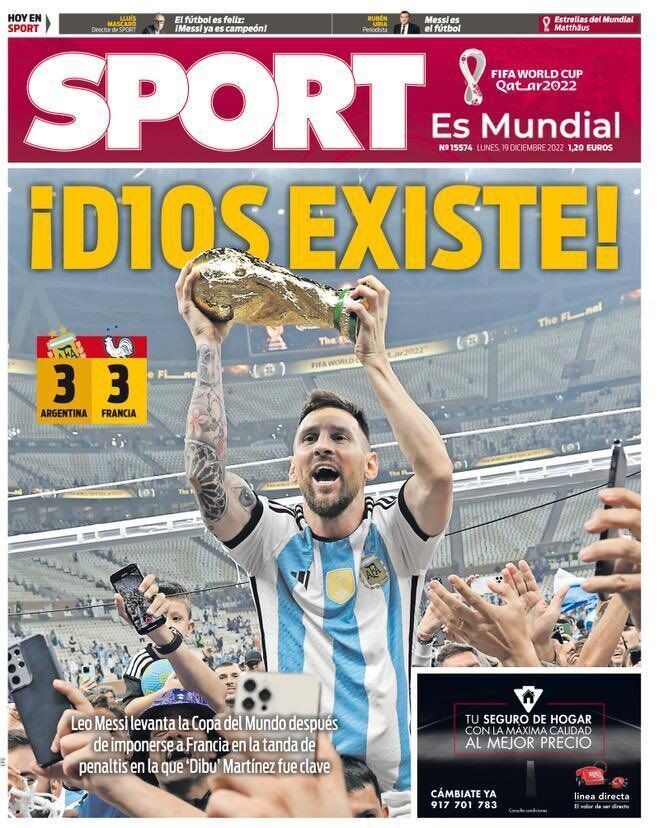 Leo Messi, pe prima pagină a ziarelor lumii: "D10S există / Trofeul e în mâinile lui Dumnezeu / A terminat fotbalul"_5