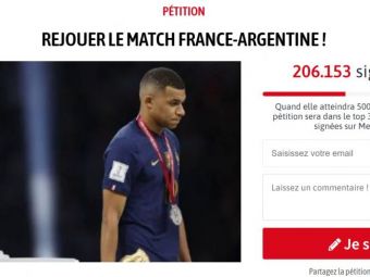 
	Ce se întâmplă după ce francezii au strâns 200.000 de semnături pentru rejucarea finalei cu Argentina: &quot;Nu s-a mai văzut așa ceva&quot;
