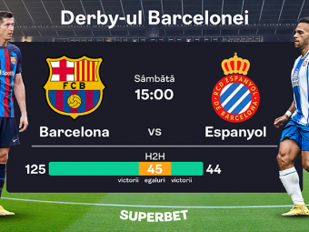 (P) Barcelona &ndash; Espanyol: SuperDerby în ultima zi a anului! Cum arată cotele pentru meciul din LaLiga