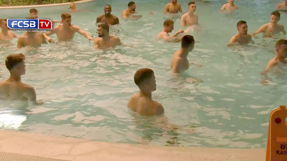 Să tot mergi în Antalya! FCSB, antrenament direct în piscină: jucătorii au făcut cel mai lung 'trenuleț' în apă_2