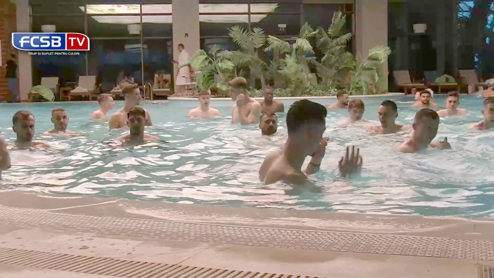 Să tot mergi în Antalya! FCSB, antrenament direct în piscină: jucătorii au făcut cel mai lung 'trenuleț' în apă_29