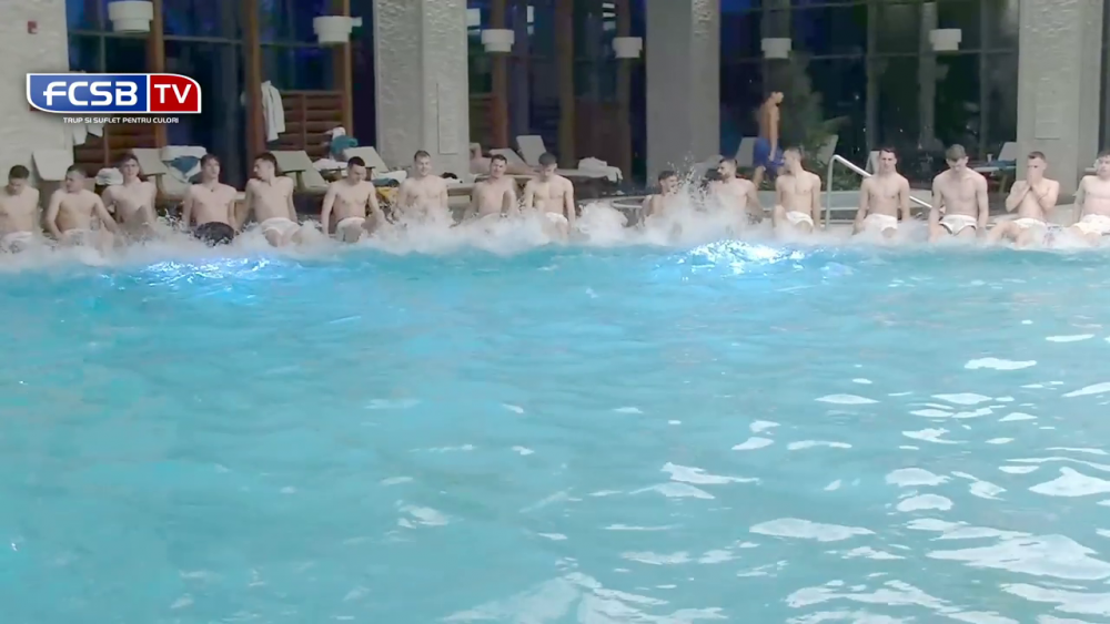 Să tot mergi în Antalya! FCSB, antrenament direct în piscină: jucătorii au făcut cel mai lung 'trenuleț' în apă_57
