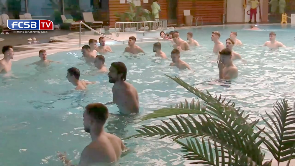 Să tot mergi în Antalya! FCSB, antrenament direct în piscină: jucătorii au făcut cel mai lung 'trenuleț' în apă_10