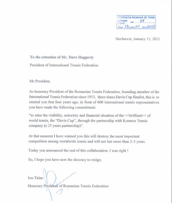 „Sper că aveți decența să vă dați demisia!” Scrisoarea tranșantă scrisă de Ion Țiriac pentru președintele ITF_21