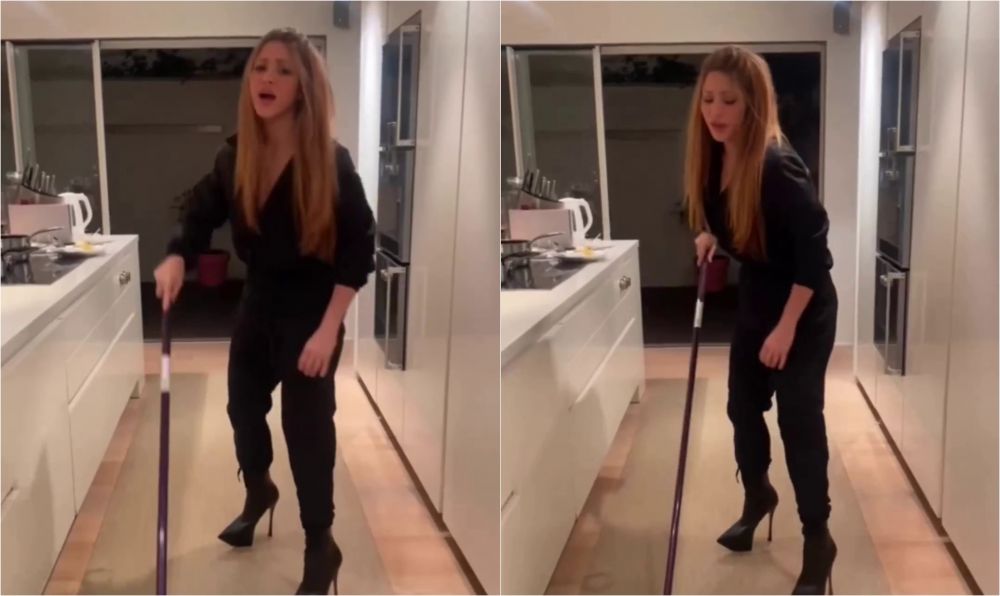 Shakira, 'mesaj' nou pentru Pique și Clara Chia în timp ce dă cu mopul, pe tocuri, în bucătărie: „Aș putea să îl ucid pe fostul, noua iubită e următoarea!” _1