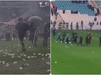 
	Scene șocante în Turcia: jucătorii s-au încăierat înainte de meci! Portarul a fost rănit de obiectele aruncate din tribune în timpul partidei&nbsp;
