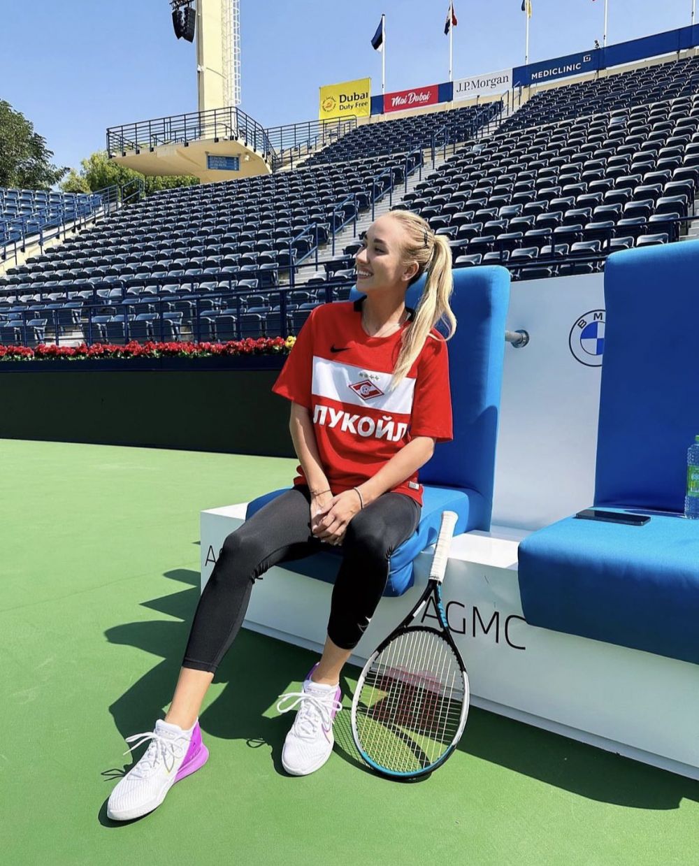 Scandalul momentului în tenisul mondial! Sportiva din Rusia care a apărut cu tricoul lui Spartak Moscova, avertizată de WTA_29