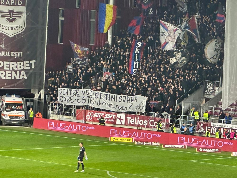 Fanii FCSB-ului au râs de rapidiști pe Giulești. Primul banner afișat _6