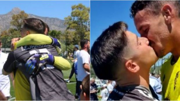 Sărutul &bdquo;promovării&rdquo;! Portarul și-a făcut publică homosexualitatea după ce echipa sa a promovat! A postat o fotografie alături de iubit&nbsp;