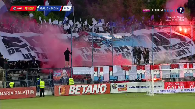 Nebunie la Galați! Fanii au întreținut atmosfera la Oțelul - Dinamo: hârtie, materiale pirotehnice și artificii_27
