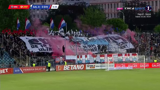 Nebunie la Galați! Fanii au întreținut atmosfera la Oțelul - Dinamo: hârtie, materiale pirotehnice și artificii_9