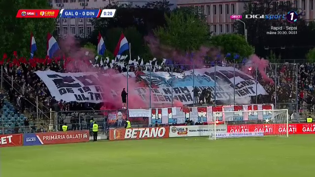 Nebunie la Galați! Fanii au întreținut atmosfera la Oțelul - Dinamo: hârtie, materiale pirotehnice și artificii_10