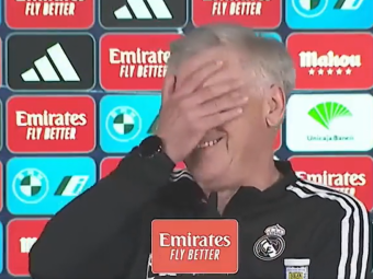 
	Întrebarea care l-a făcut pe Carlo Ancelotti să își pună mâna în cap la conferința de presă&nbsp;
