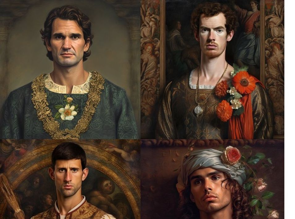Nemaivăzut! Federer, Nadal, Djokovic și Murray, „pictați” de inteligența artificială în stilul secolului XIX_55