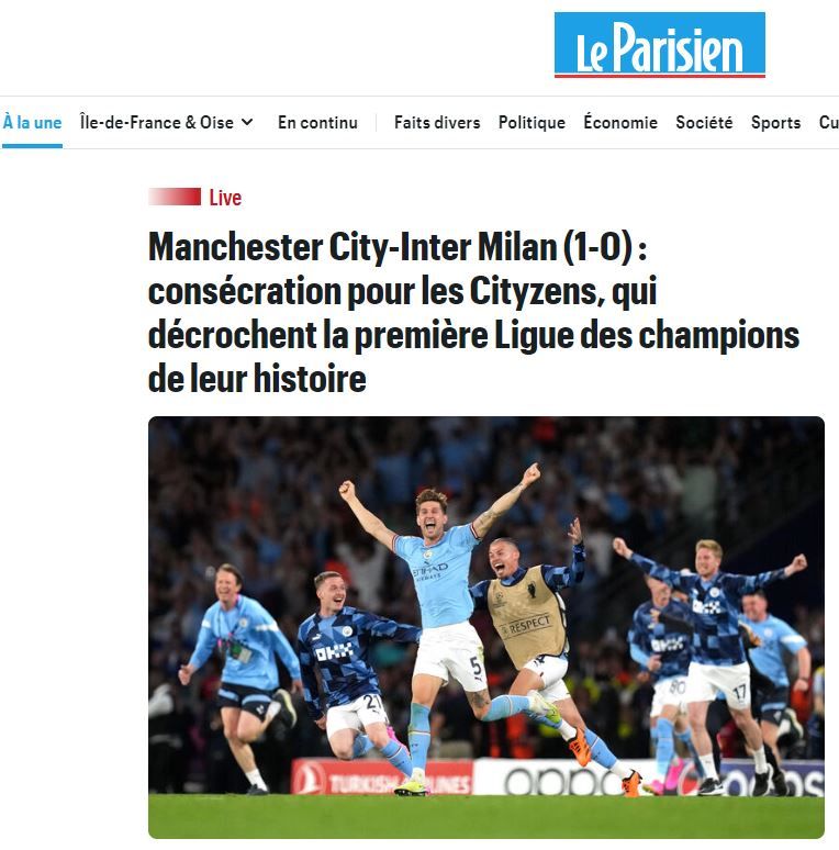 „Regii cetățeni!” / „Inima nu e de ajuns!” Reacția presei internaționale după ce Manchester City a câștigat finala UEFA Champions League_2
