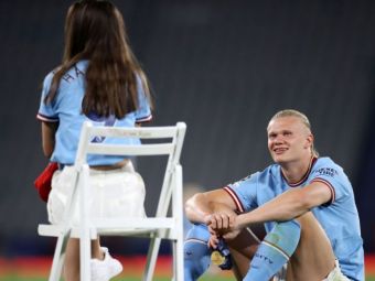Apariție ultra-rară! Erling Haaland, alături de iubita fotbalistă după finala Champions League&nbsp;
